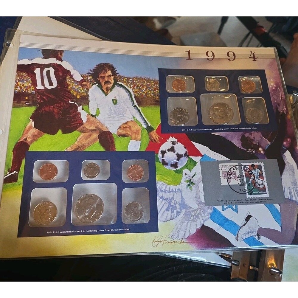 1994 P/D Uncirculated Mint Set Postal Commemorative Society Coin & Stamps